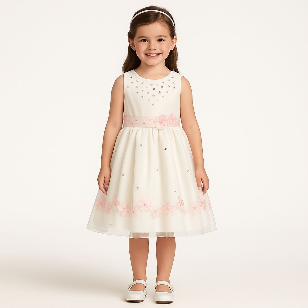 Alfred Angelo Girls Ivory Flower Girl Dress – Size 5 – Wedding, Easter, Pageant